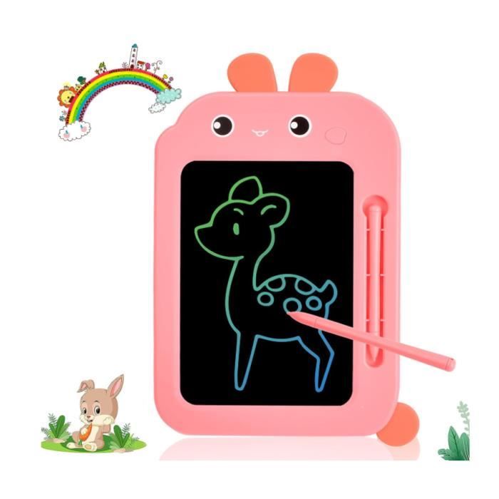 Tableau d'écriture LCD pour enfants, tableau magique à colorier,pour  garçons,cadeaux de Noël, d'anniversaire, 8,5 pouces, lapin rose