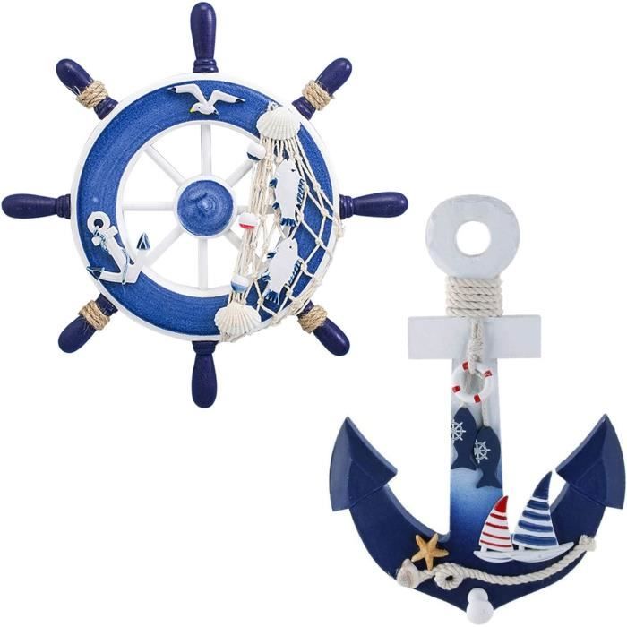 StarHomes Ancre En Bois De 61 Cm Avec Barre Transversale – Motif Bateau Pirate – Décoration De Style Nautique