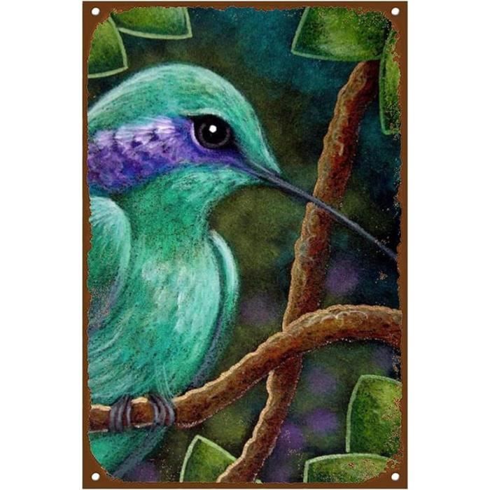 Poster Décoratif Oiseau Bleu Sur Toile 30 X 45 Cm - Art Moderne Pour Décoration Murale Intérieure