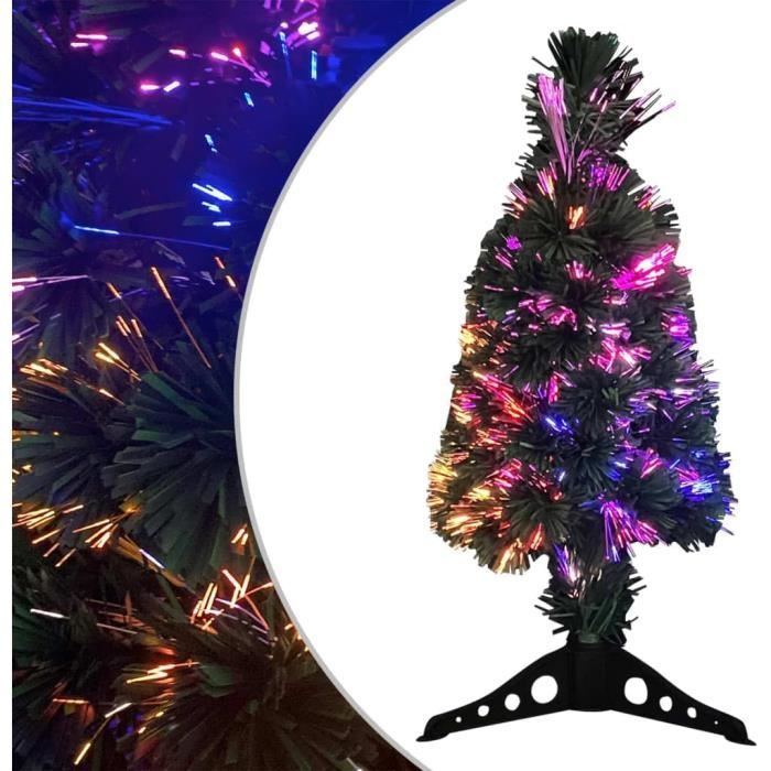 Sapin de Noël artificiel fibre optique LED multicolore H90 cm Homcom | Maisons du Monde