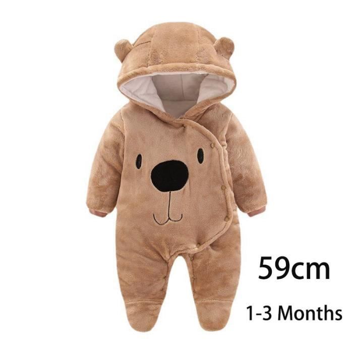 Gigoteuse Bebe Barboteuses Manches Longues Tenues d hiver Manteau a Capuche S enclenche Combinaison Chaude pour 1 3 Mois Bebe Cdiscount Puericulture Eveil bebe