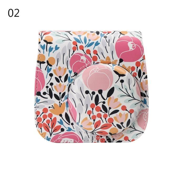 Housse En Cuir Synthétique Pour Fujifilm Instax Mini 11/9/8/8+ - Avec Bandoulière, Protection Anti-rayures, Design Marbre Blanc - 10