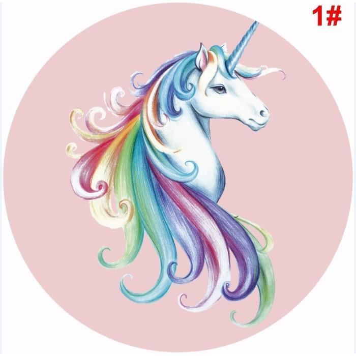 Motif 1 Serviette De Plage En Mousseline De Soie Ronde Licorne