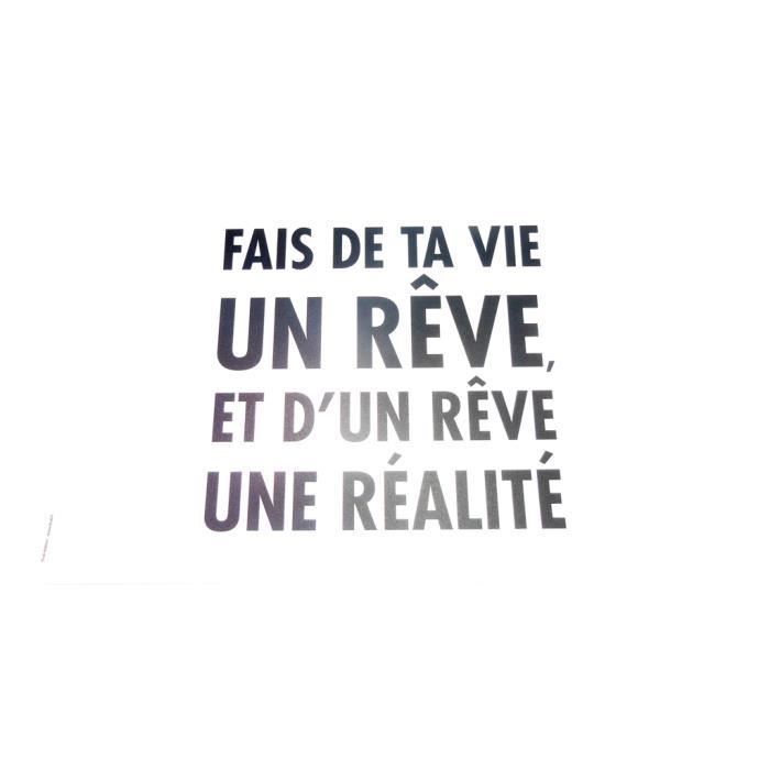 Set De Table Citation Fais De Ta Vie Un Reve Et D Un Reve Une Realite Cdiscount Maison