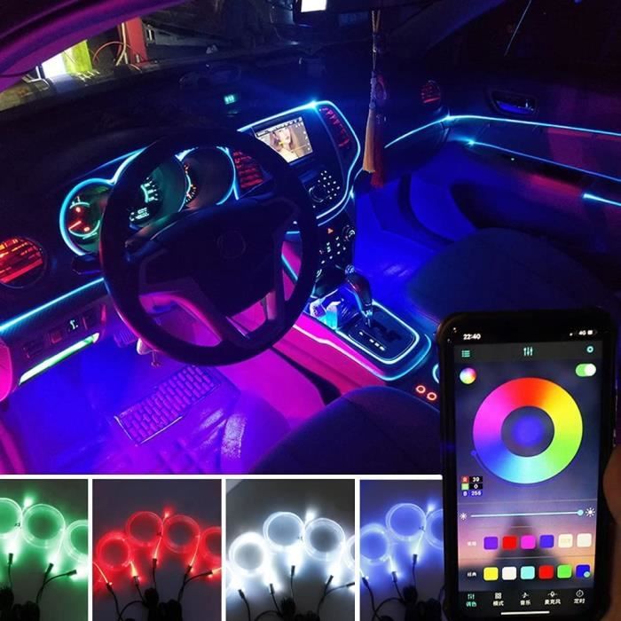 Bandes lumineuses LED de voiture intérieures, éclairage ambiant de