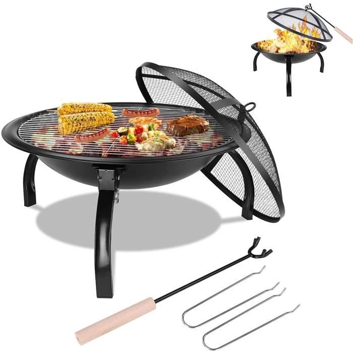 Brasero Portable 55 Cm Avec Sac De Transport - Pour Jardin, Camping, Terrasse, Feu De Camp & Barbecue - 2