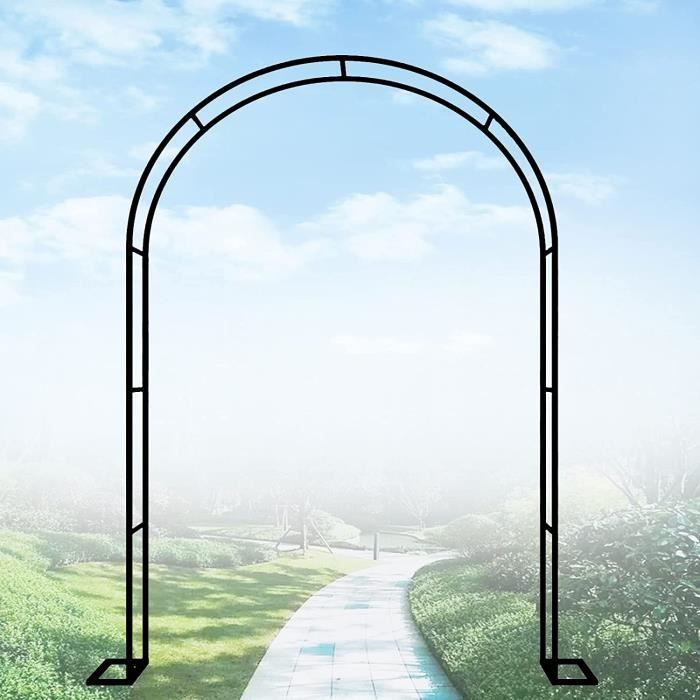 Arche De Jardin En Métal Blanc - Tonnelle Pour Rosiers Grimpants, 2x2.30m, Base Amovible, Facile à Monter - 6
