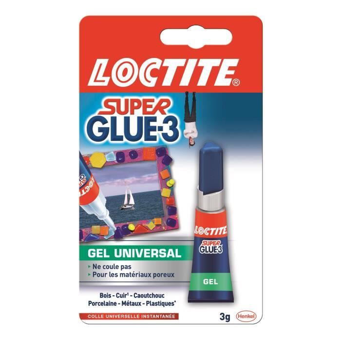 LOCTITE Colles cyanoacrylates SUPERGLUE-3P - Gel Universal - Tube 3 g