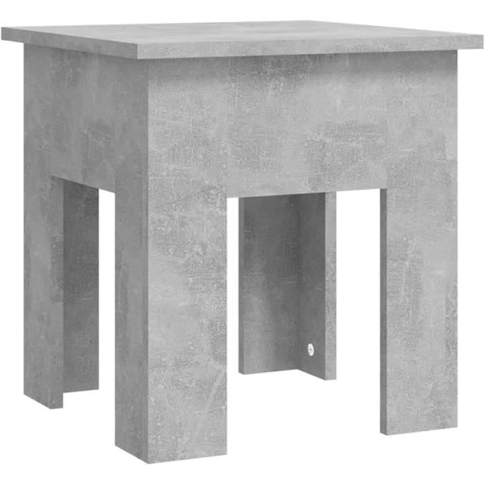 Table Basse Blanc Brillant - 40x40x30cm - Avec Rangement