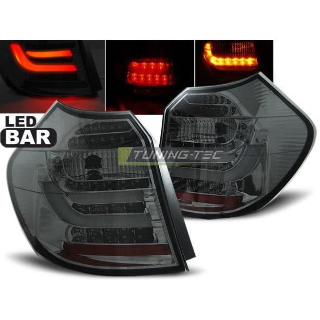 Paire de feux arriere BMW serie 1 E81/E87 de 2004 a 2007 LED BAR fume-27335642