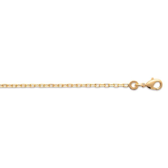 Chaîne homme - BRILLAXIS - Chaîne Brillaxis plaqué or - Maille forçat - 60 cm - Couleur jaune