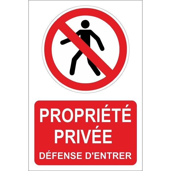 Cartello Accesso Vietato Proprietà Privata 200mm | Adesivo O Alluminio Dibond 3mm - Aua Signaletique