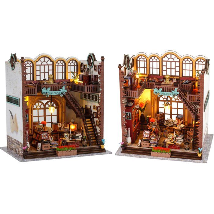 Book Nook - Kit DIY à construire Maquette 3D Serre Livre - Bibliothèque Creanook - 24 x 17 x 25 cm
