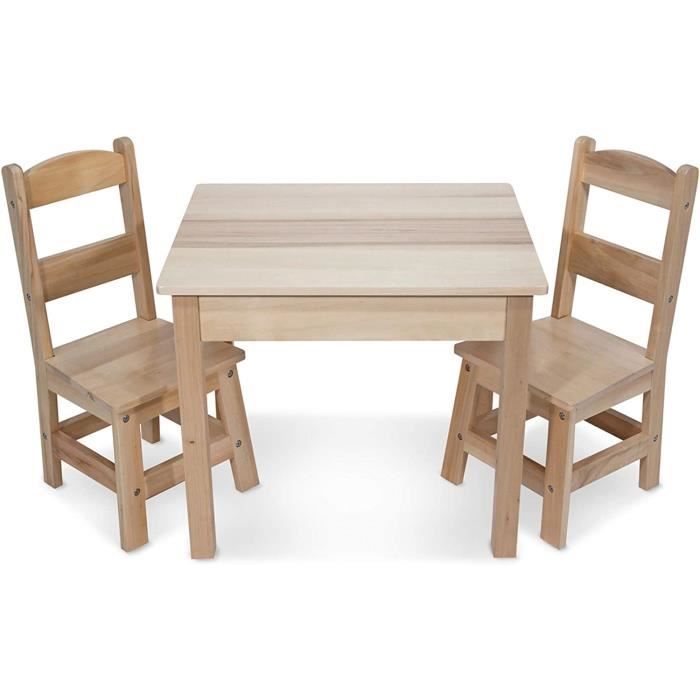 roba Ensemble table chaises enfant bois 3 pièces