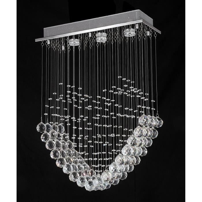 Lustre Moderne En Cristal Pendentif Lumière Led Goutte De Pluie