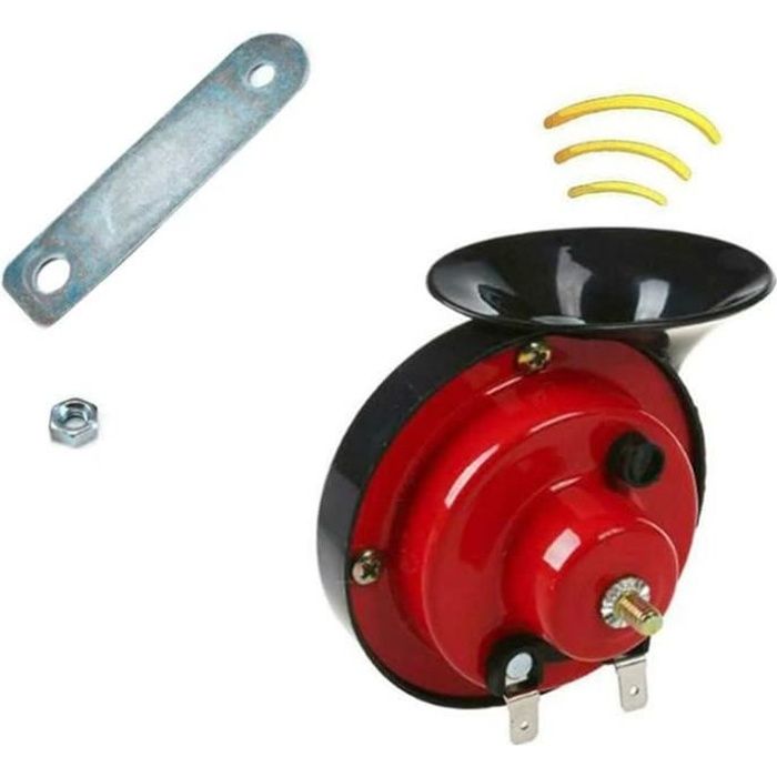 2 Pièces Klaxon Camion 12V Puissant 300dB - Corne De Brume Escargot Imperméable Pour Moto, Voiture Et Camion - Noir
