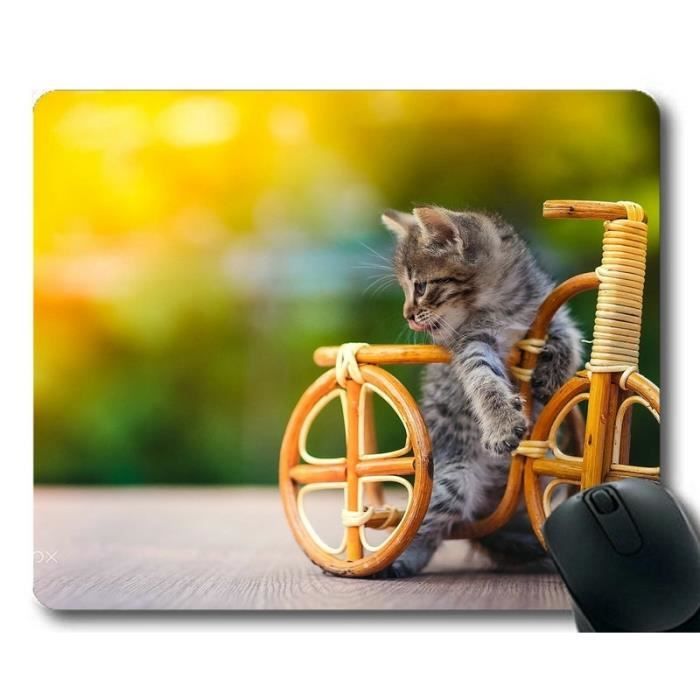 Tapis De Souris De Bicyclette De Chat Mignon De Bebe Animal Chaton Tapis De Souris Pour L Ordinateur Cat030 Cdiscount Informatique