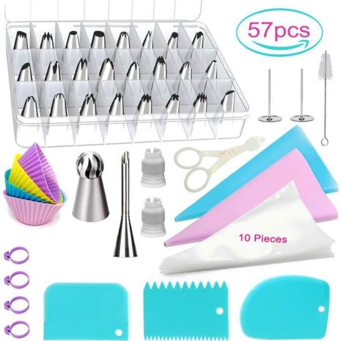 Kit De Décoration De Gâteau Douilles Poche À Douille Patisserie En Acier Inoxydable DIY Kits Réutilisable Pour Décoration De