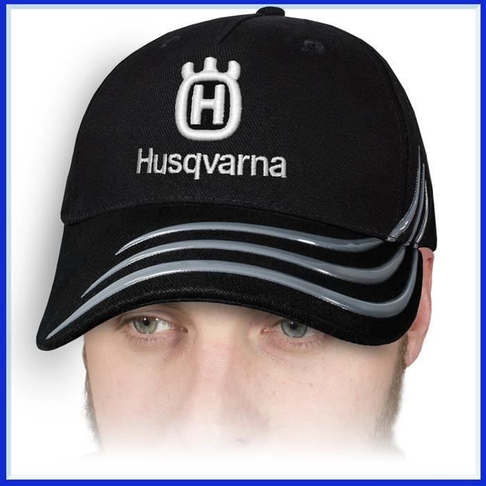 Husqvarna Casquette de Baseball 3D BRODE Logo NOIR Tronçonneuses Coton