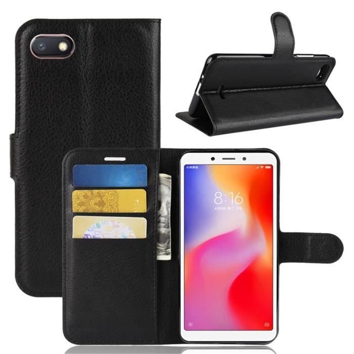Coque Flip Portefeuille Pour Oukitel C2 - Cuir PU Motif Litchi, Magnétique, Anti-Traces Et RFID - Orange