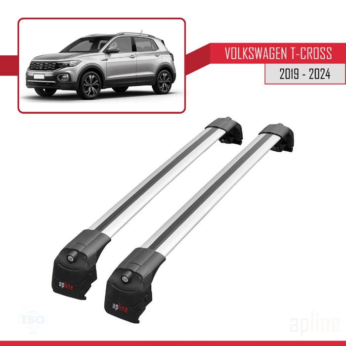 Compatible avec Volkswagen T-CROSS (C11) 2019-2024 Barres de Toit ACE-2 Railing Porte-Bagages de voiture GRIS
