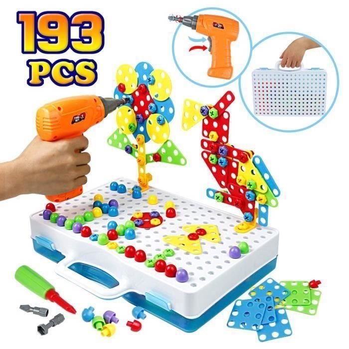 Yoptote Mosaïque Enfant Puzzle 3D Jeux de Construction Dinosaures Bricolage Éducatif 224PCS Jeux de Société Valise Garçons Filles 3-5 Ans Activité Manuelle