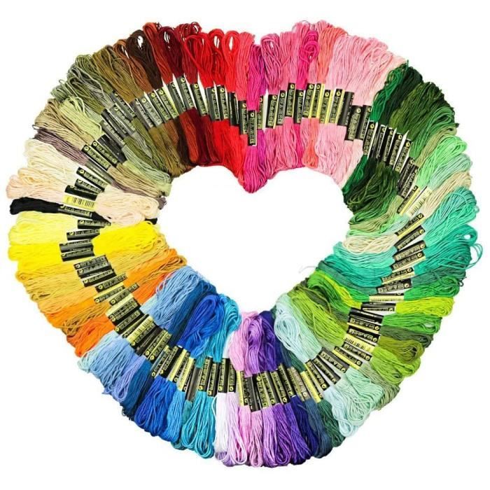100 Échevettes Fils À Broder Pour Broderie Point De Croix Bracelet Bresilien Multicolore 1010847512 L