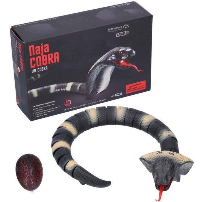 HURRISE jouet de serpent Télécommande infrarouge Snake Toy Simulation Snake Animal Model Electric Trick Toy (Stripe)