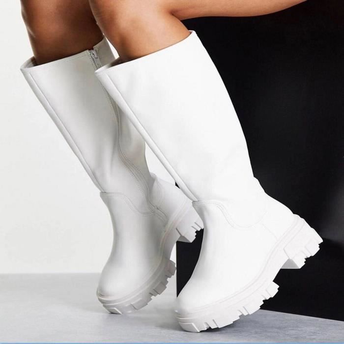 Bottes Femme Basse à Lacets Et Fermeture éclair Latérale - Taille Moyenne à Grande, Style Décontracté, Couleur Unie