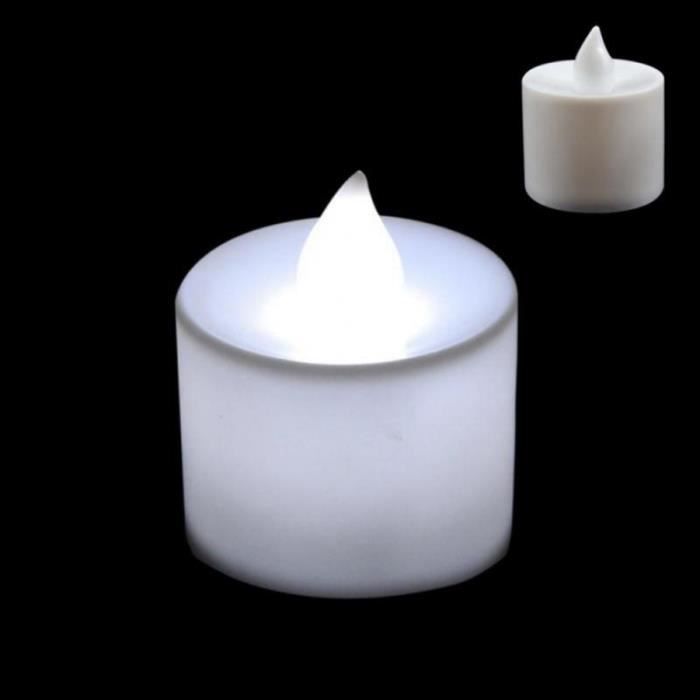 Blanc froid Bougies chauffe plat à LED sans flammes, alimenté par