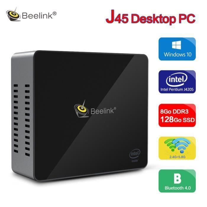 Top achat Ordinateur de bureau Mini PC Beelink J45 8Go+128Go Intel Apollo Lake Pentium J4205 Intel HD Graphics 505 GPU Windows 10 préinstallé BT4.0 pas cher