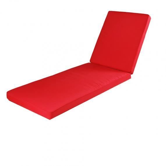 Coussin imperméable outdoor pour bain de soleil largeur 70 cm x 200 cm épaisseur 8 cm rouge Rouge