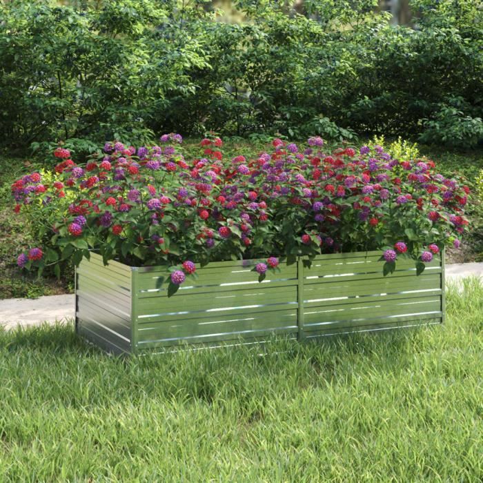 Lot De 2 Jardinières Extérieur Métal 40x40x40cm Noir - Bac De Plantation Surélevé Pour Jardin
