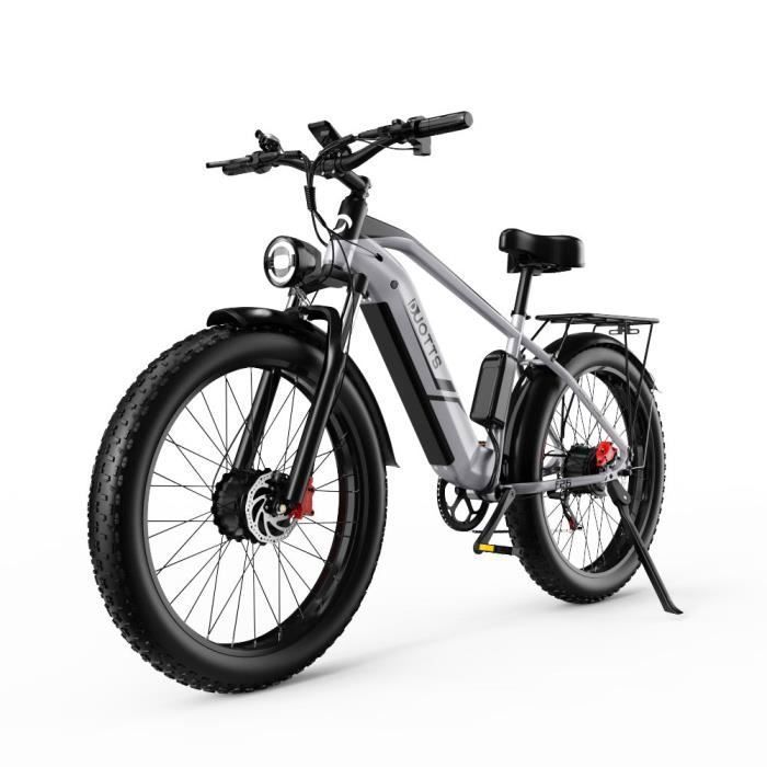 velo electrique adulte DUOTTS F26 blanc Autonomie 120km Pneus 26 pouces tout terrain avec suspension avant vtc fat bike 48v20ah