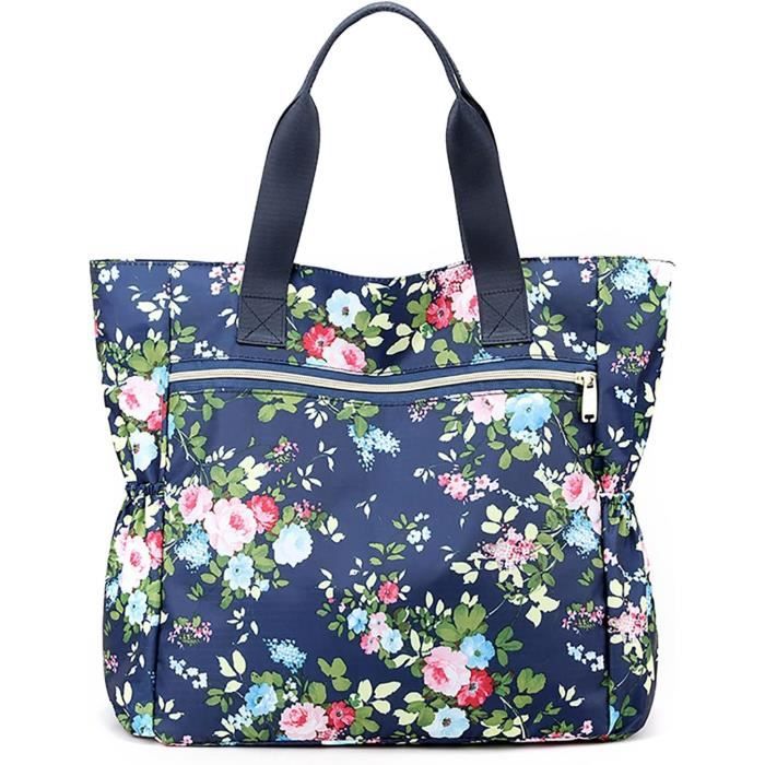 Grand Sac De Plage Femme En Toile - 50x35x12 Cm - Cabas Fourre-tout Imperméable - Idéal Vacances