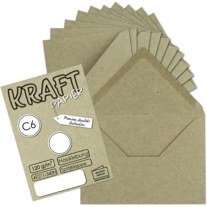 100 Enveloppes Kraft Vintage – Format C6 (162x114mm) – Idéales Pour Cartes De Vœux, Invitations… - 9