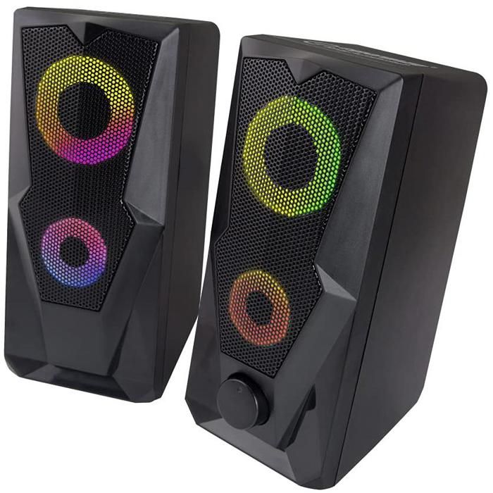 Haut-Parleur Esperanza BAILA – Avec Fil, 6 W, Enceintes Gaming 2.0 USB LED - vue 4