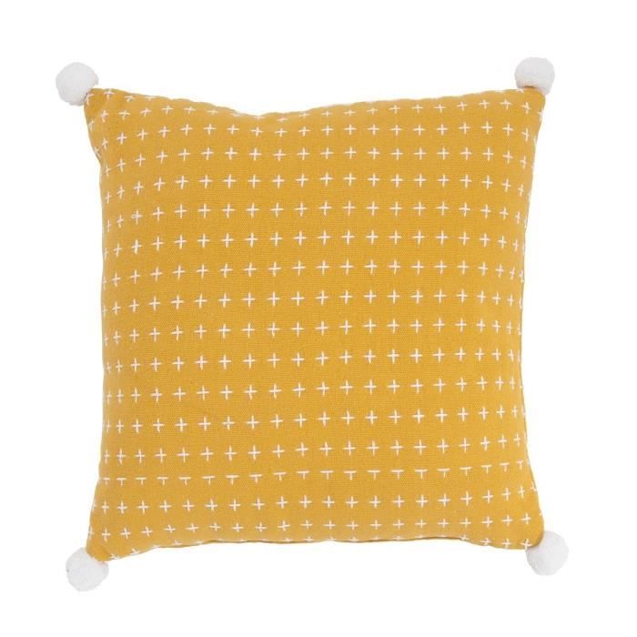 Coussin à pompons en polycoton 40x40cm DIVALI Coussin à pompons en polycoton 40x40cm DIVALI