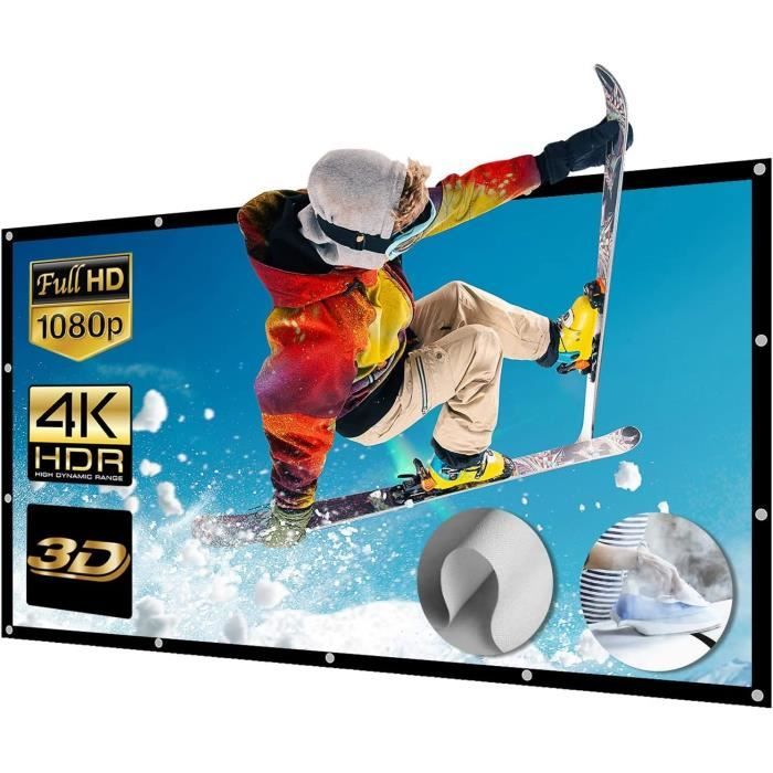 Écran de projection NIERBO 200 16:9 Full HD/4K/3D - 443×249 cm gain 14 angle 160° 22 œillets