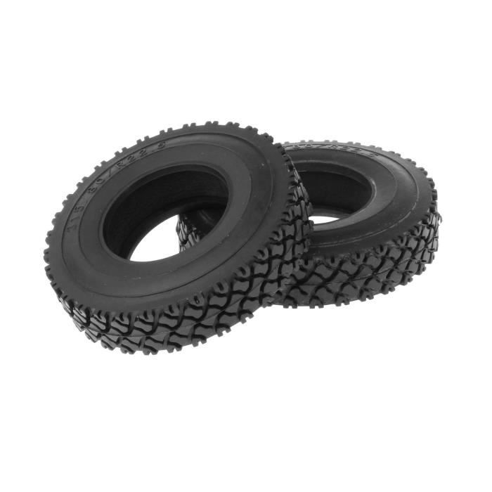 Lybunair – 2 Pneus En Caoutchouc Avec Moyeux Pour Voiture RC 1/18 1/24, Compatible SCX24 Et Série 9301, TPR Haute Qualité
