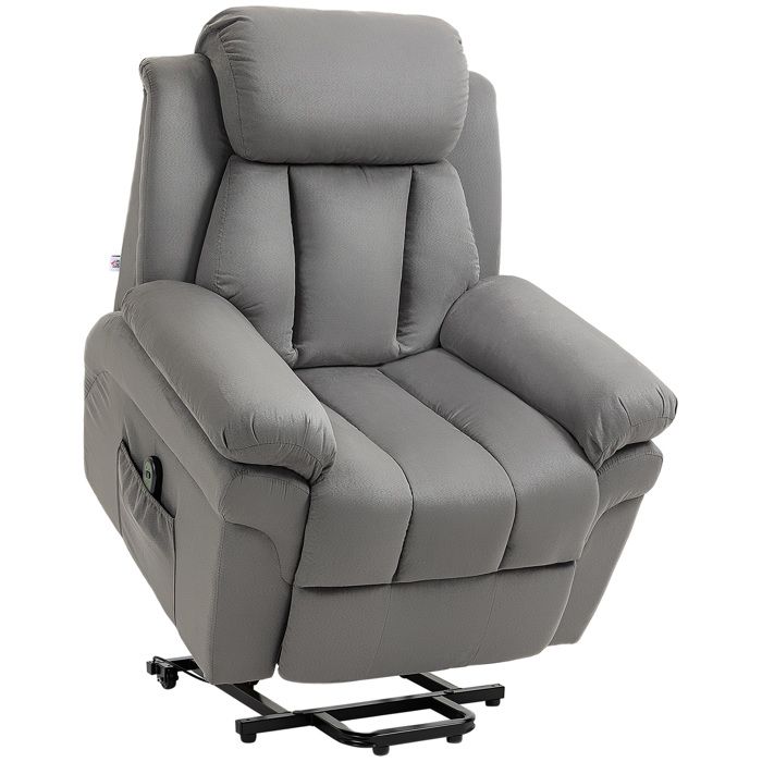 HOMCOM - fauteuil de relaxation - velours (100% polyester) - 96x93x105cm - Gris clair