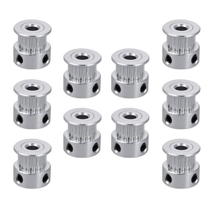 Poulie Synchrone Aluminium 5mm D’alésage, 10 Dents, Pour Courroie Crantée – Uxcell