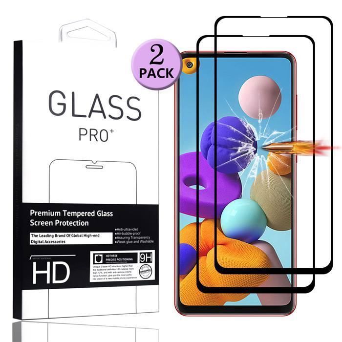 [2 PC] pour Samsung Galaxy A21s Verre Trempé 3D Couverture Complète Ecran Film de Protection Ecran