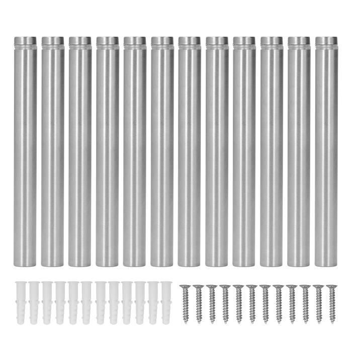 6 Supports/Écarteurs Pour Verre - Noir - 1/2" X 7/8" (12x23mm) - Vis Incluses - Uxcell