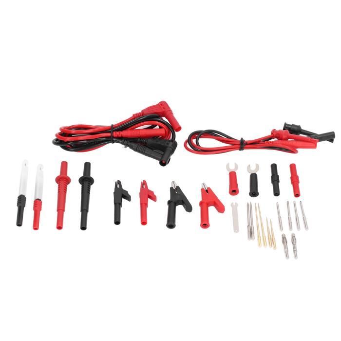 Kit De Câbles De Test Multimètre – 25 Pièces Avec Pinces Crocodile, Crochets Et Sondes – Boîte De Rangement – Pour Tests Électriques