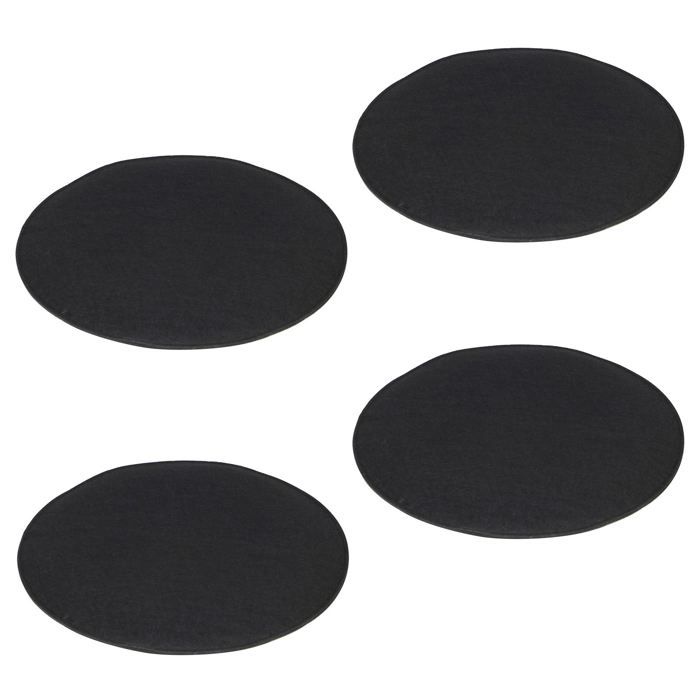 Lot de 4 coussins dassise JONITA pour chaises de salle à manger ou bureau galettes de chaise ou fauteuil rondes en feutre noir