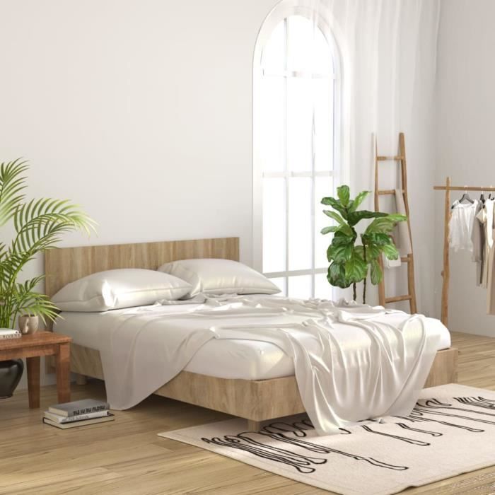 Tête de lit - KEENSO - Chêne sonoma - 160x15x80 cm - Bois dingénierie