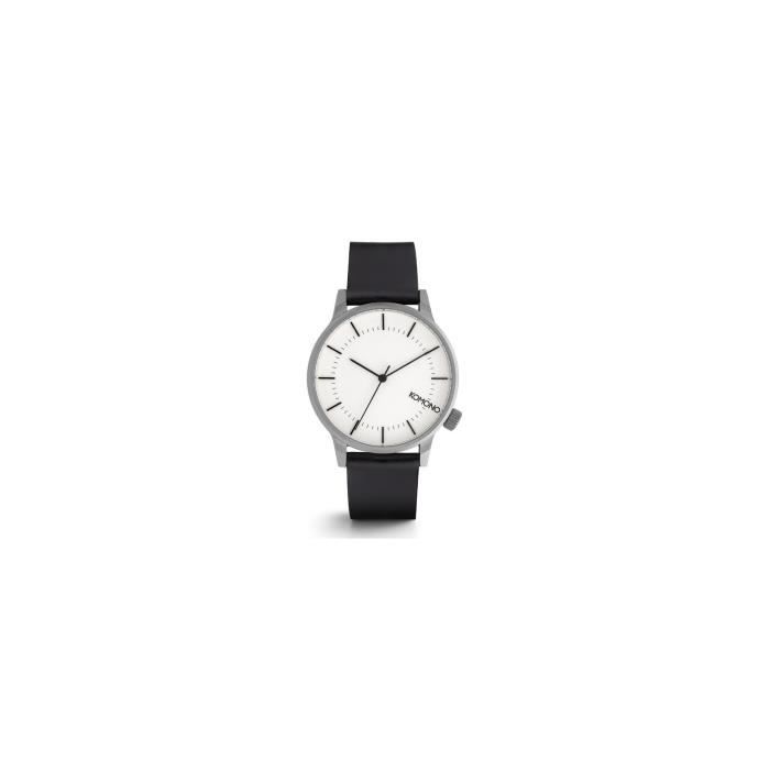 Montre Komono Noir WINSTON REGAL ANTHRACITE Cuir KOM-W2651
