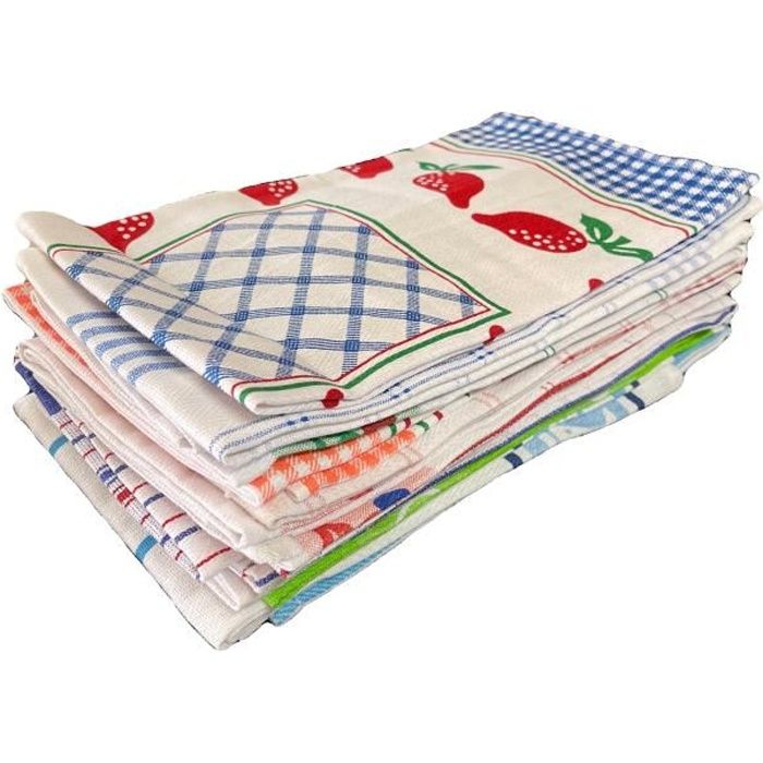 Serviettes de Cuisine Extra Larges et Super Absorbantes Bleu Gryeer 8 Torchons de Cuisine en Microfibre 50 x 70 cm