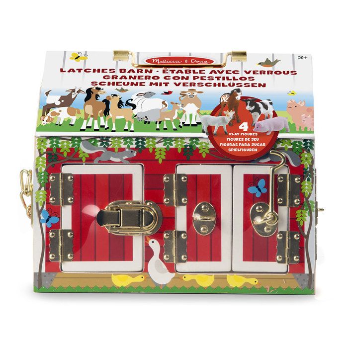 MELISSA & DOUG Melissa and Doug Locks Granges Set - Jouet en bois - 4 animaux - 2564